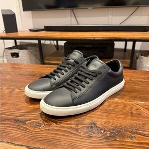 Oliver Cabell Low 1 Black w/ White Sole Leather Sneakers Size 10